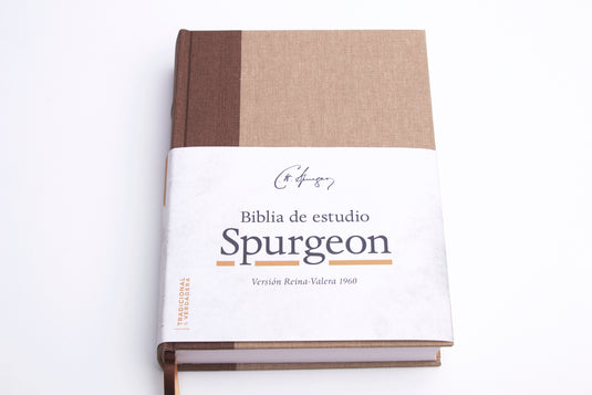 Biblia de estudio Spurgeon RVR 1960, tela marrón claro