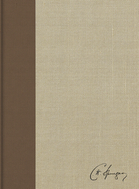 Biblia de estudio Spurgeon RVR 1960, tela marrón claro