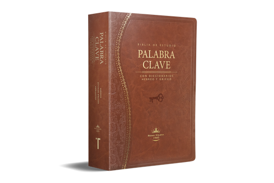 Biblia de Estudio Palabra Clave RVR 1960, con índice, imitación piel marrón