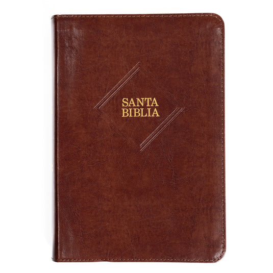 Biblia RVR 1960, Letra Grande, Tamaño manual, piel fabricada café (edición 2023)