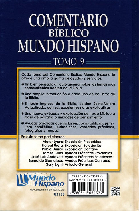 Comentario Bíblico Mundo Hispano - Tomo 9 - Proverbios-Cantares