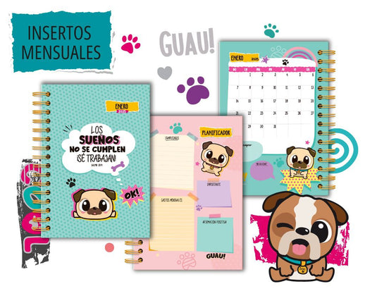 Agenda espiral Chikito GuaGua 2025 (fucsia)