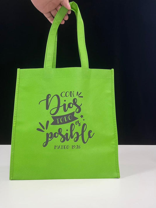 Bolsa de tela Con Dios todo es posible