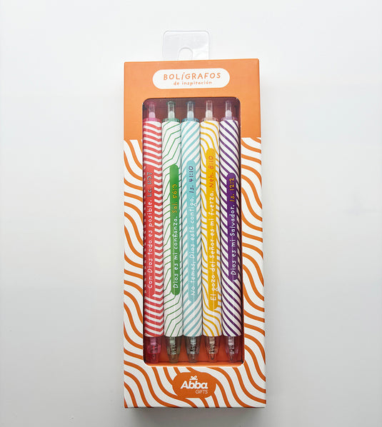 Paquete de 5 lapiceros con versículos Inspiración