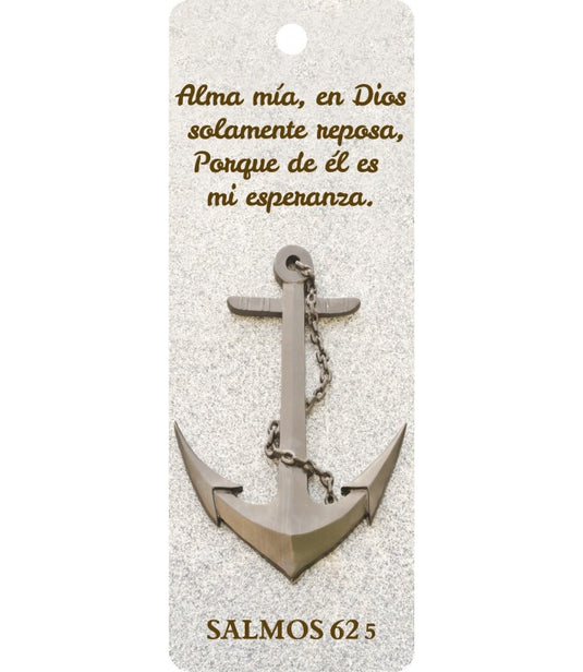 Separador de libros 3D unisex Salmos 62:5 (bilingüe)