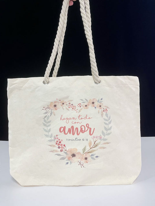 Bolso grande con versículo 