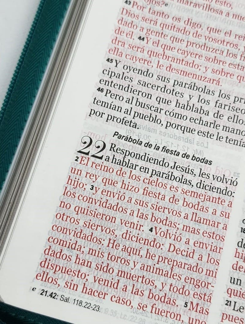 Cargue la imagen en el visor de la galería, Santa Biblia RVR 1960, Tamaño Manual, Letra Grande, i/piel con cierre turquesa
