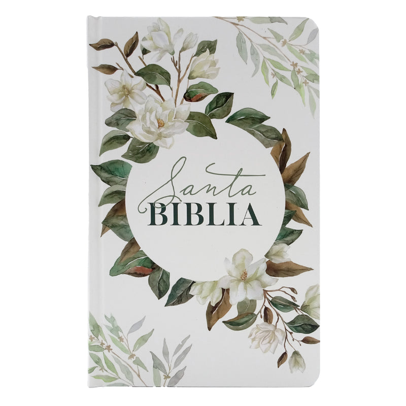 Cargue la imagen en el visor de la galería, Biblia RVR 1960, Letra Grande, Tamaño Manual, tapa dura blanca flores
