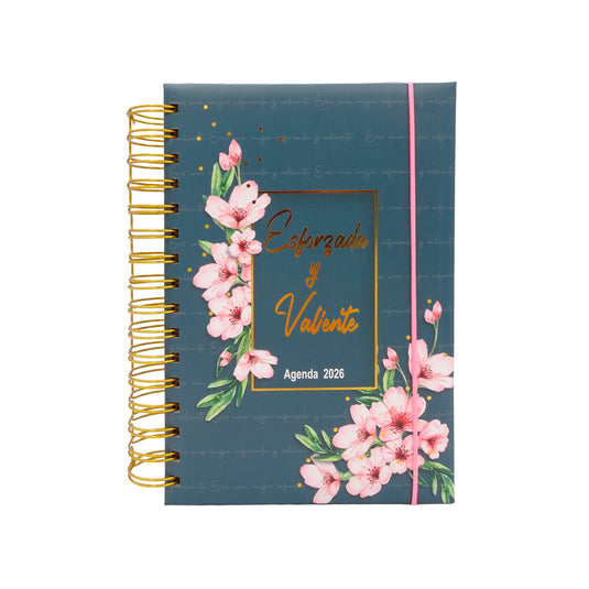 Agenda Esforzada y Valiente Flores rosas 2026