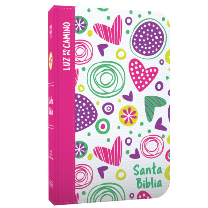 Cargue la imagen en el visor de la galería, Biblia Luz En Mi Camino Corazones NVI Multicolor, imitación piel corazones
