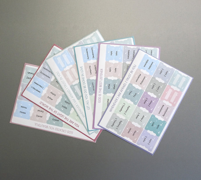 90 etiquetas bíblicas Estrellitas (inglés)