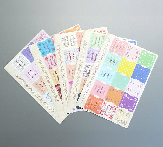 75 etiquetas bíblicas flores (inglés)