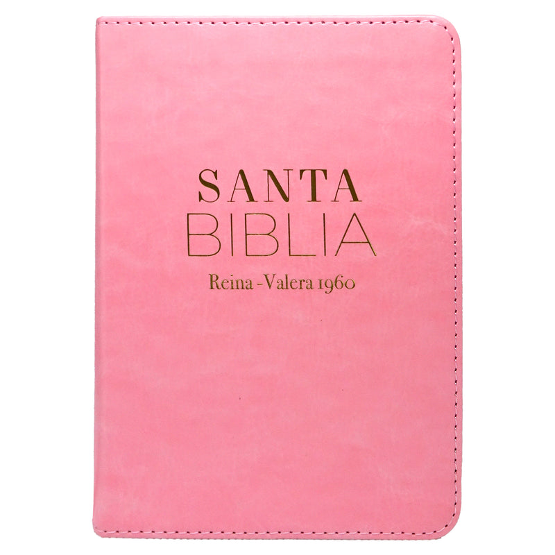 Cargue la imagen en el visor de la galería, Biblia RVR 1960, Tamaño Bolsillo, imitación piel rosada
