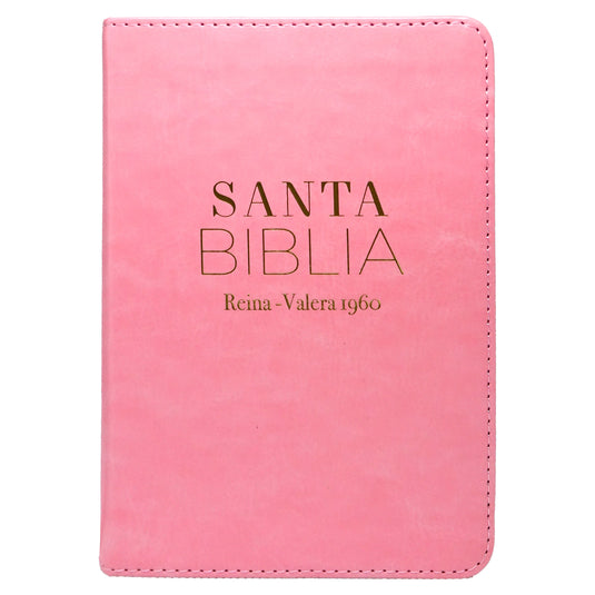 Biblia RVR 1960, Tamaño Bolsillo, imitación piel rosada