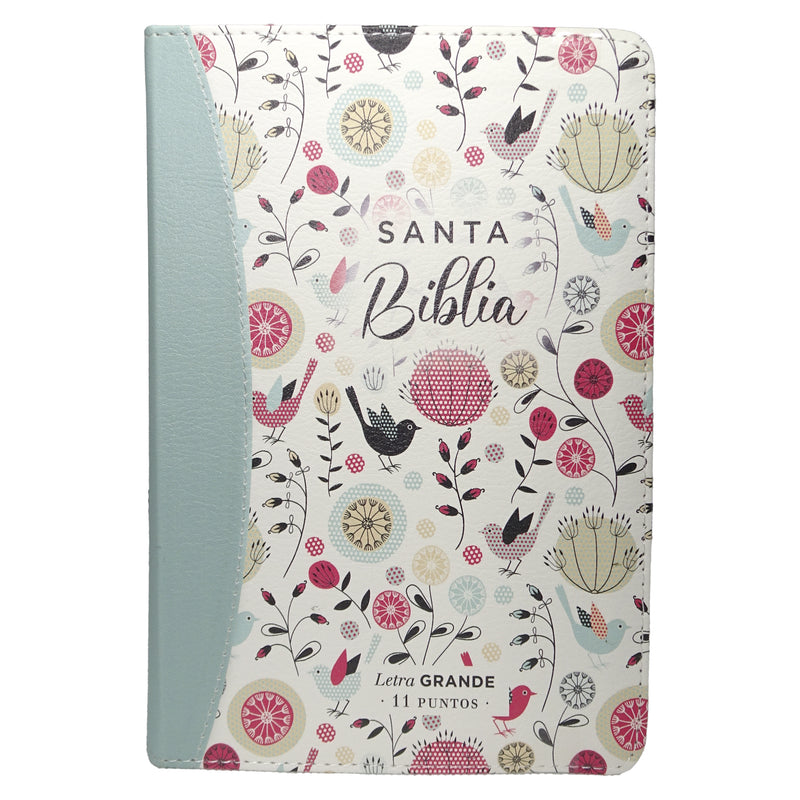 Cargue la imagen en el visor de la galería, Biblia RVR 1960, Tamaño portátil, Letra Grande, imitación piel turquesa primaveral
