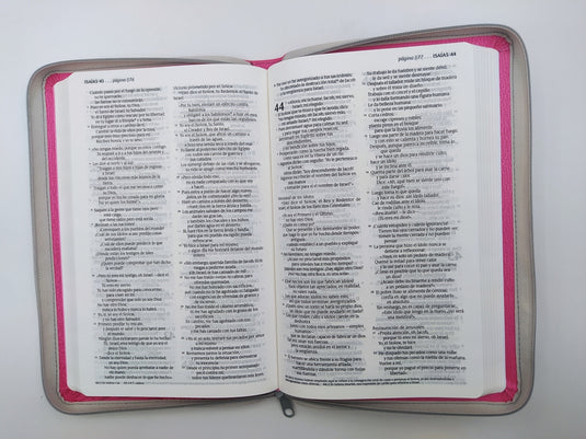 Santa Biblia NTV, Edición zíper (SentiPiel Flores rosa)