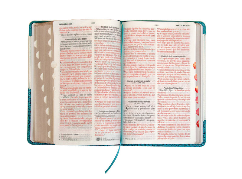 Cargue la imagen en el visor de la galería, Santa Biblia RVR 1960, Tamaño Manual, Letra Grande, i/piel turquesa/blanco con índice
