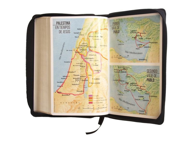 Cargue la imagen en el visor de la galería, Santa Biblia RVR 1960, Letra Grande, Cierre zíper, i/piel negro
