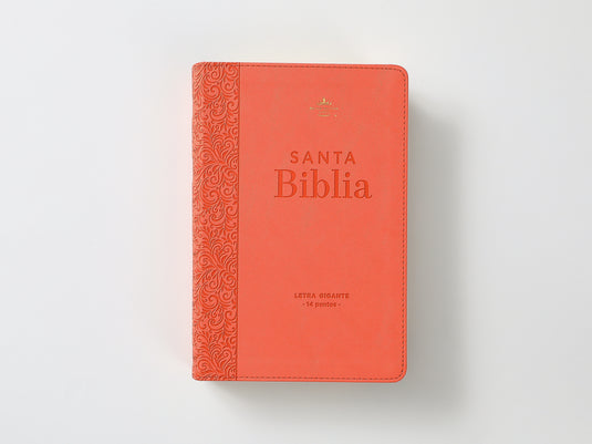 Biblia RVR 1960, Letra Gigante, imitación piel coral