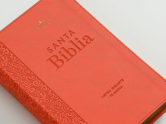Biblia RVR 1960, Letra Gigante, imitación piel coral