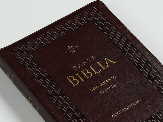 Biblia RVR 1960, Letra Gigante, Cierre zíper, con índice, imitación piel café