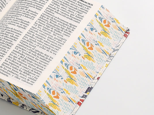 Biblia RVR 1960, Tamaño portátil, Letra Grande, imitación piel naranja primaveral