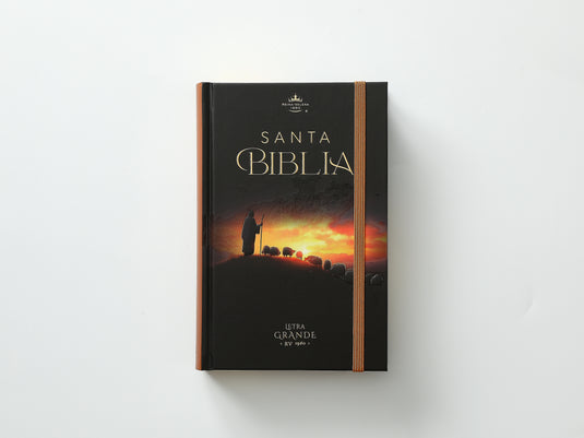 Biblia RVR 1960, Tamaño Manual, Letra Grande, tapa dura con elástico Pastor