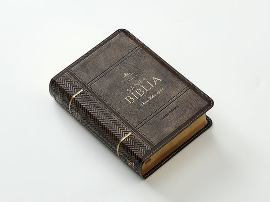 Biblia RVR 1960, Tamaño portátil, Letra Grande, imitación piel café mocha