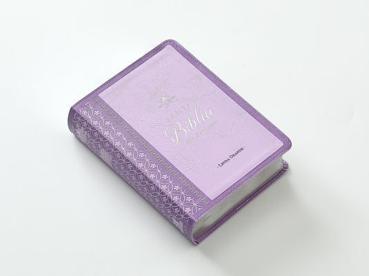 Biblia RVR 1960, Tamaño portátil, Letra Grande, imitación piel lila