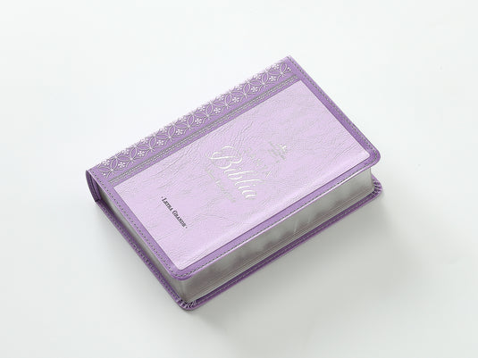 Biblia RVR 1960, Tamaño portátil, Letra Grande, imitación piel lila