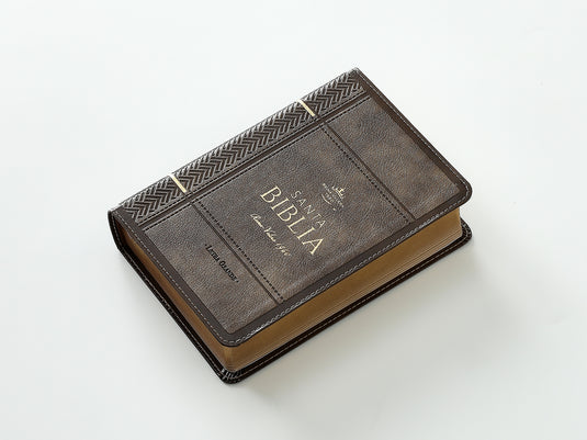 Biblia RVR 1960, Tamaño portátil, Letra Grande, imitación piel café mocha