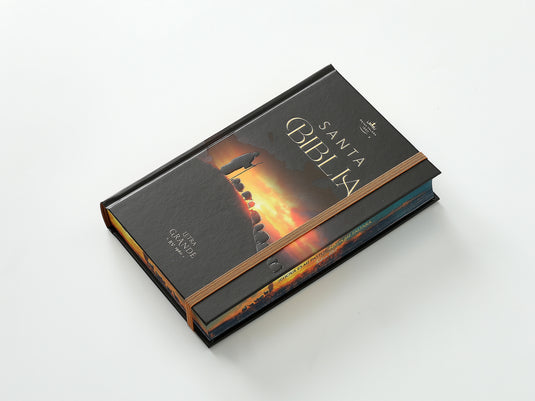 Biblia RVR 1960, Tamaño Manual, Letra Grande, tapa dura con elástico Pastor