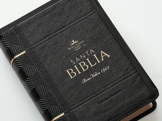Biblia RVR 1960, Tamaño portátil, Letra Grande, imitación piel negro