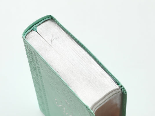 Biblia RVR 1960, Tamaño portátil, Letra Grande, imitación piel menta