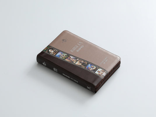 Biblia Héroes RVR 1960, Cierre zíper, Letra Grande, imitación piel café
