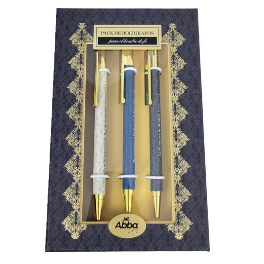 Set de 3 Lapiceros Hombre de fe