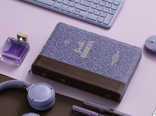 Biblia RVR 1960, Cierre zíper, con índice, Letra Súper Gigante, imitación pie morada