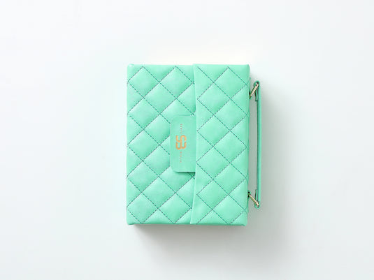 Biblia cartera RV1960 con broche magnético, imitación piel verde menta