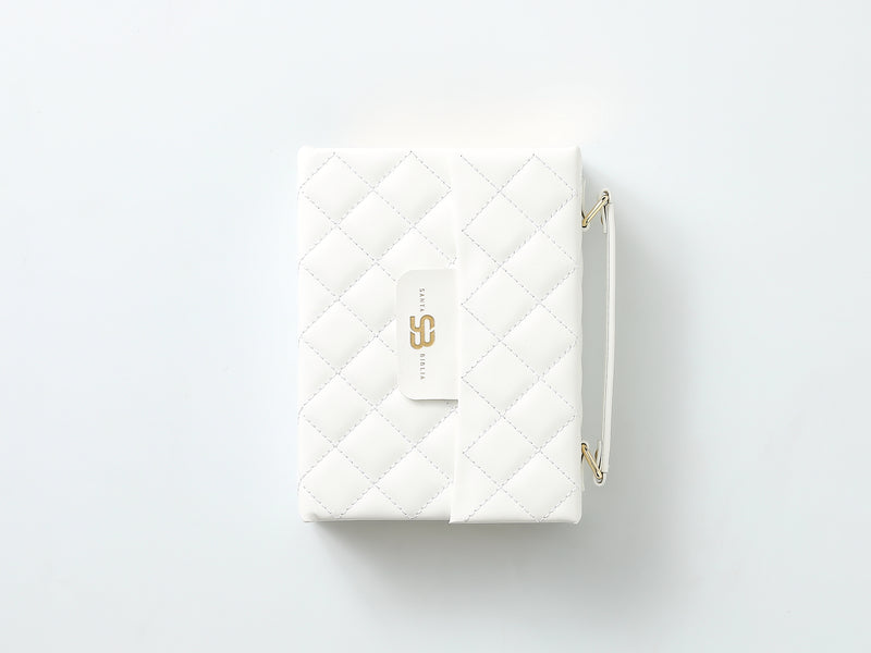 Cargue la imagen en el visor de la galería, Biblia cartera RV1960 con broche magnético, imitación piel blanca
