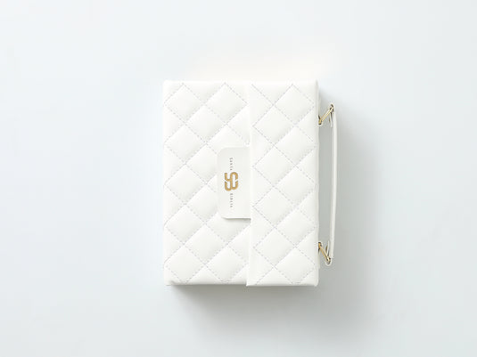 Biblia cartera RV1960 con broche magnético, imitación piel blanca
