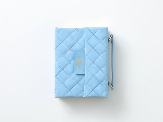 Biblia cartera RV1960 con broche magnético, imitación piel celeste