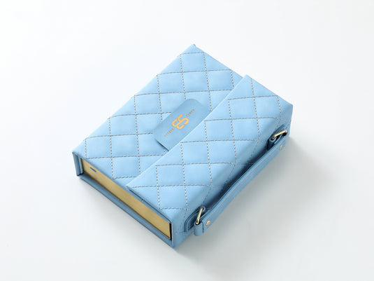Biblia cartera RV1960 con broche magnético, imitación piel celeste