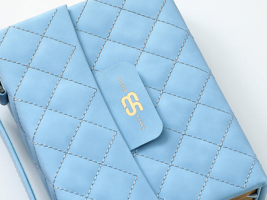 Biblia cartera RV1960 con broche magnético, imitación piel celeste