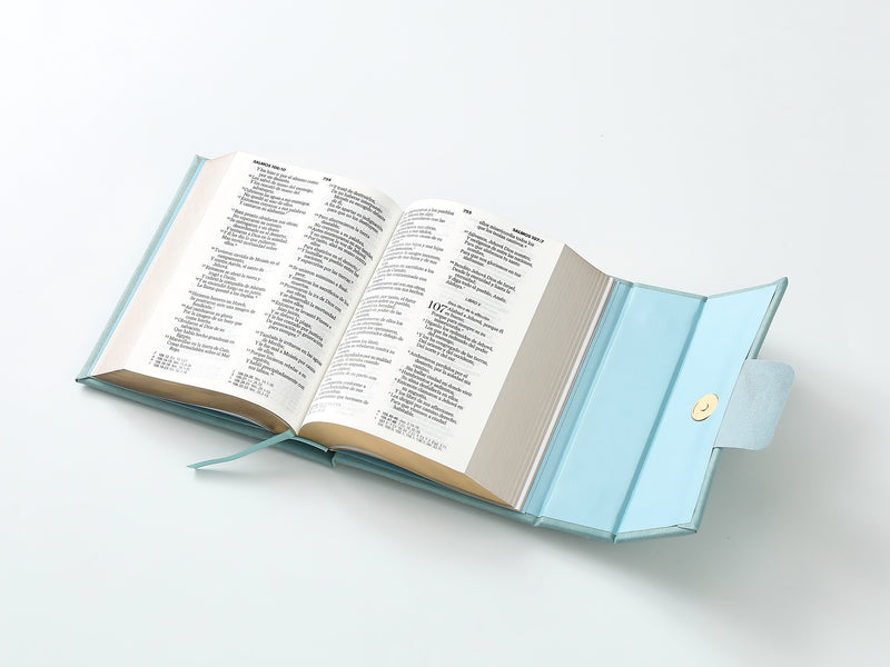 Cargue la imagen en el visor de la galería, Biblia cartera RV1960 con broche magnético, imitación piel turquesa
