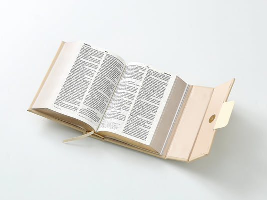 Biblia cartera RV1960 con broche magnético, imitación piel beige