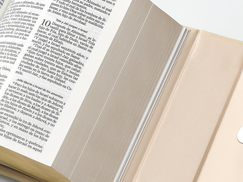 Cargue la imagen en el visor de la galería, Biblia cartera RV1960 con broche magnético, imitación piel beige
