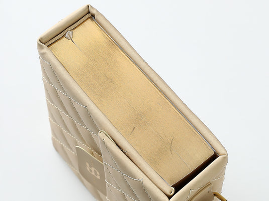 Biblia cartera RV1960 con broche magnético, imitación piel beige