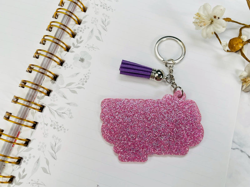 Cargue la imagen en el visor de la galería, Llavero con glitter Alégrense siempre en el Señor
