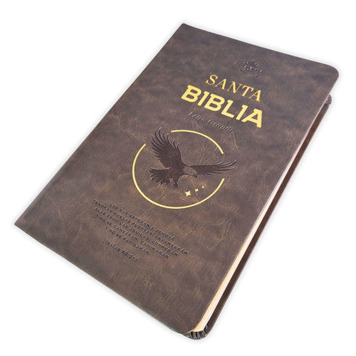 Biblia RVR 1960, Tamaño manual, Letra Grande, imitación piel gris águila