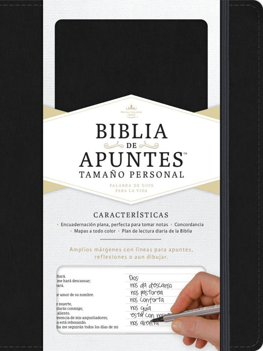 Biblia de apuntes tamaño personal RVR 1960, tapa dura negro